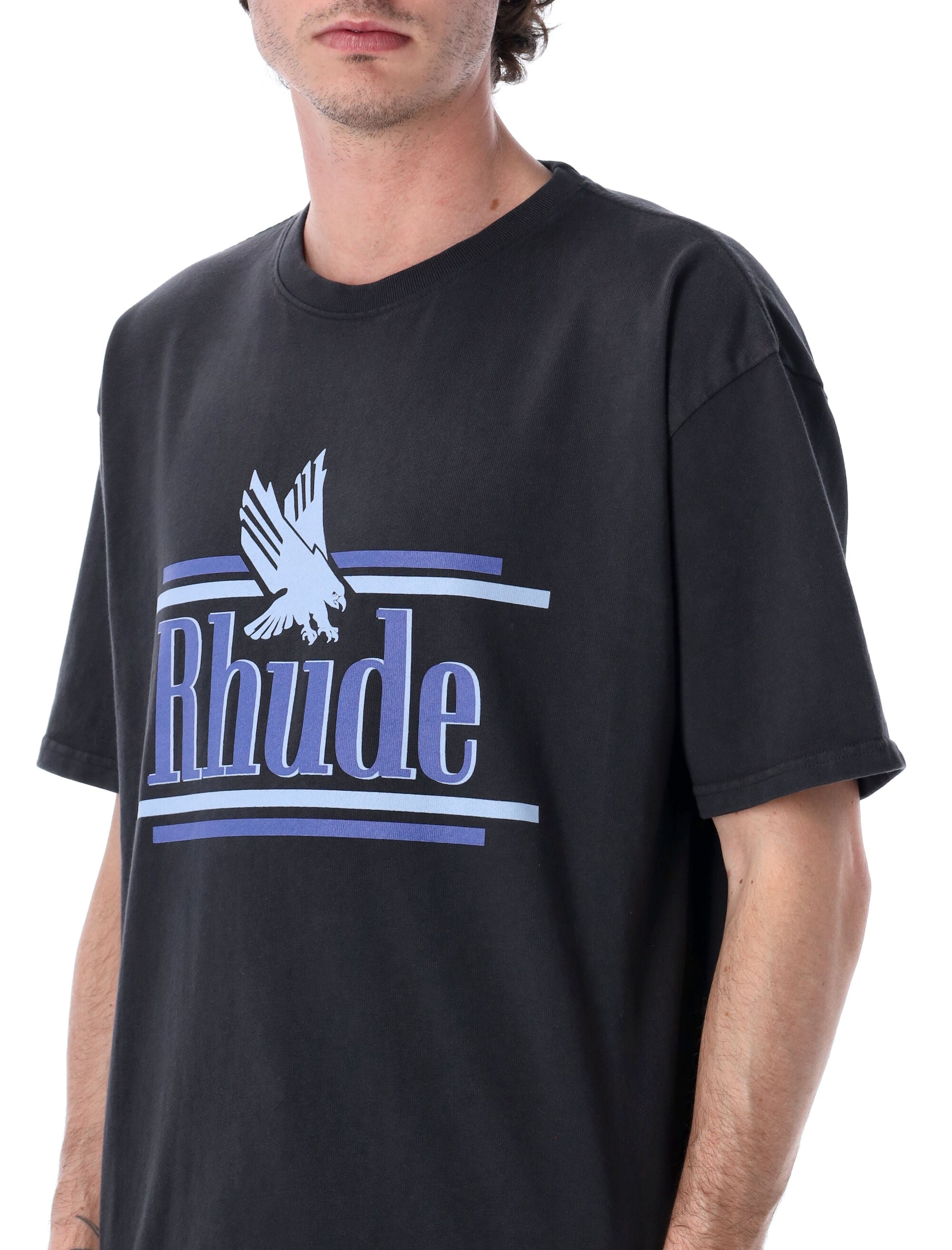 Rhude Rossa Cotton T-Shirt Vintage Black Tshirt