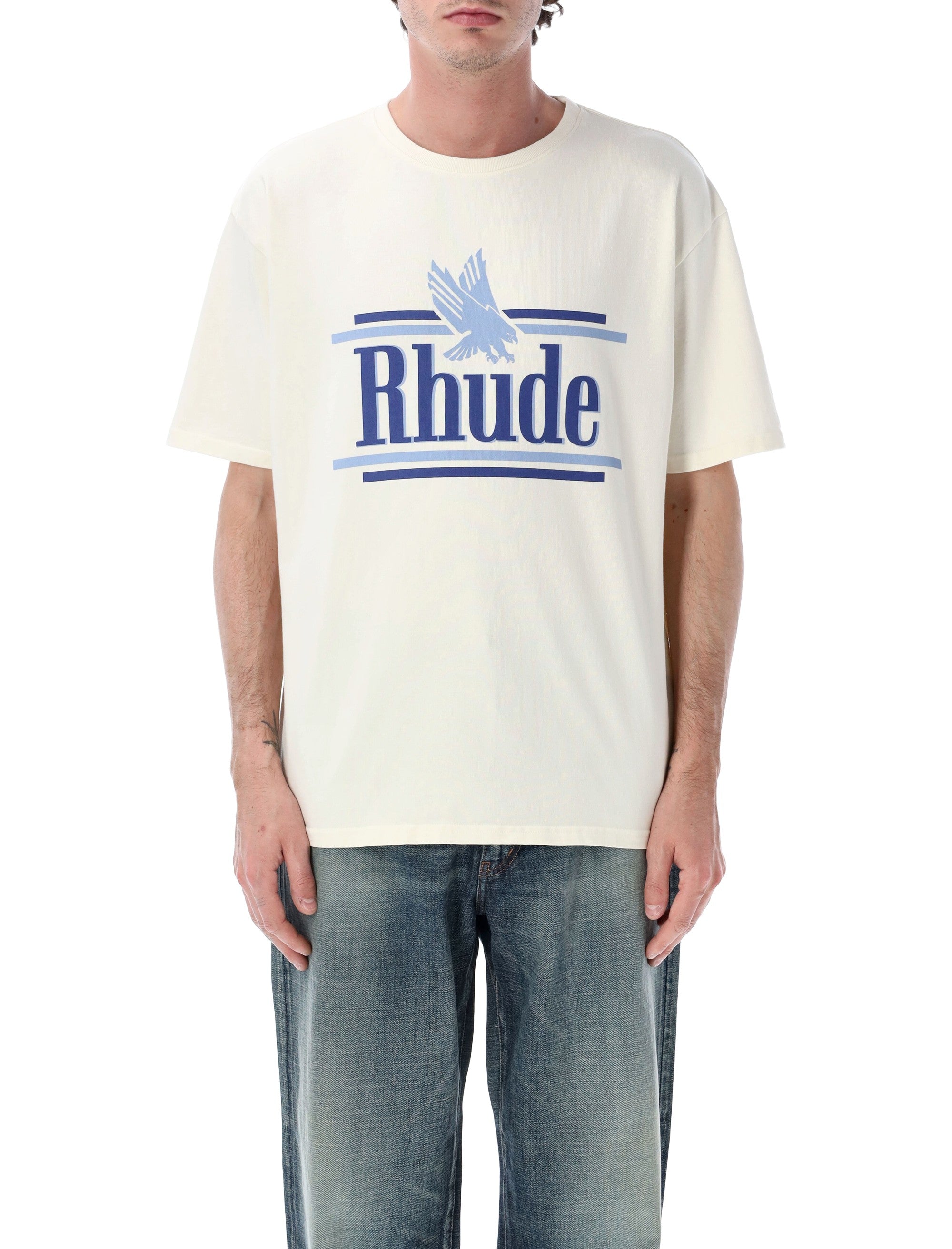 Rhude Rossa Cotton T-Shirt Vintage White Tshirt