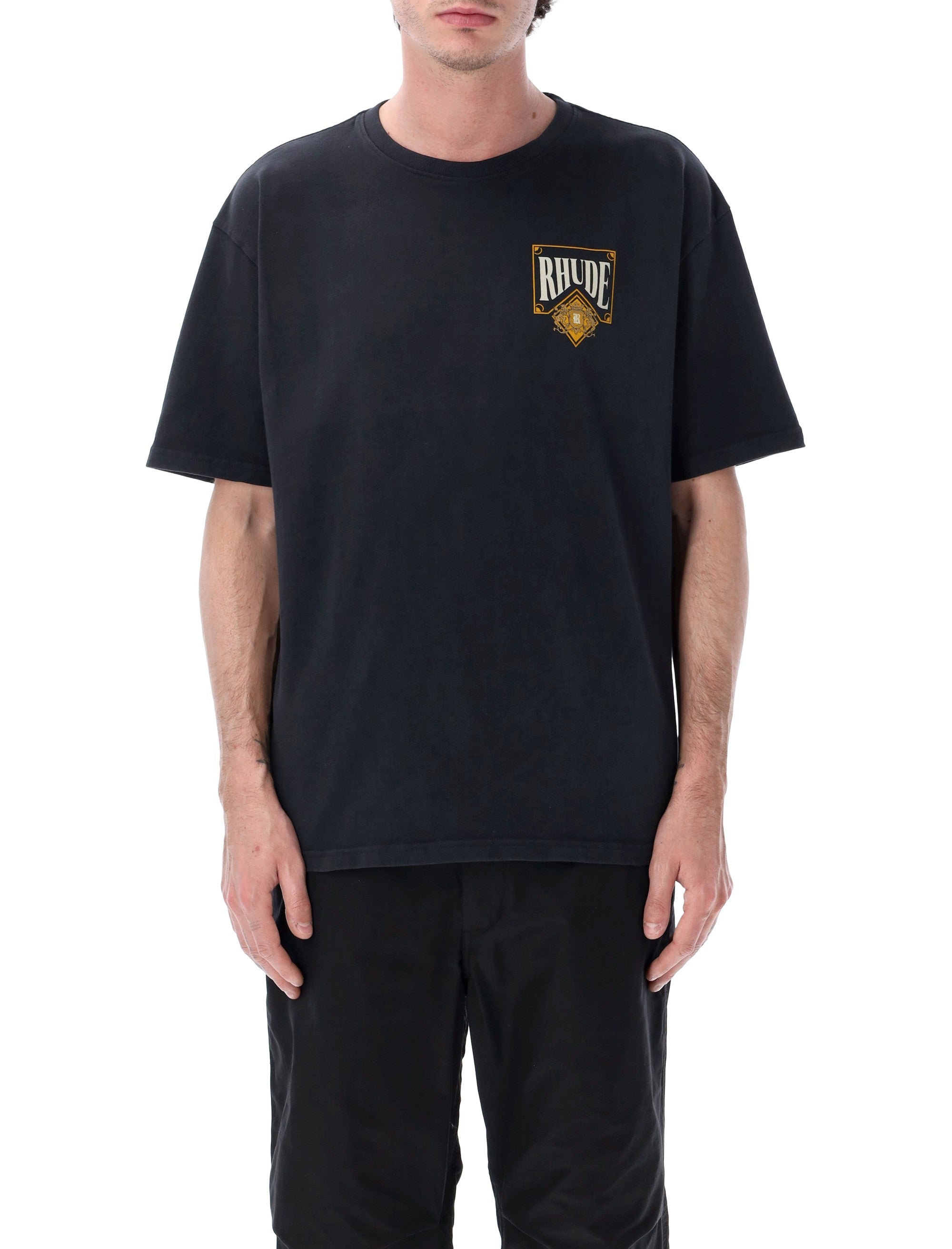Rhude Playing Card T-Shirt Vintage Black Cotton Tshirt