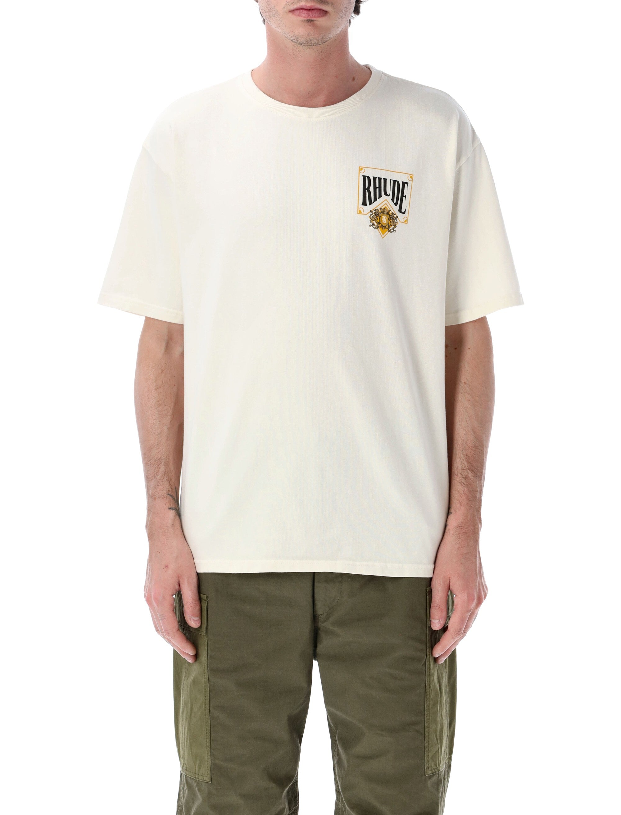 Rhude Playing Card T-Shirt Vintage White Cotton Tshirt