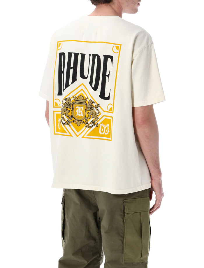 Rhude Playing Card T-Shirt Vintage White Cotton Tshirt