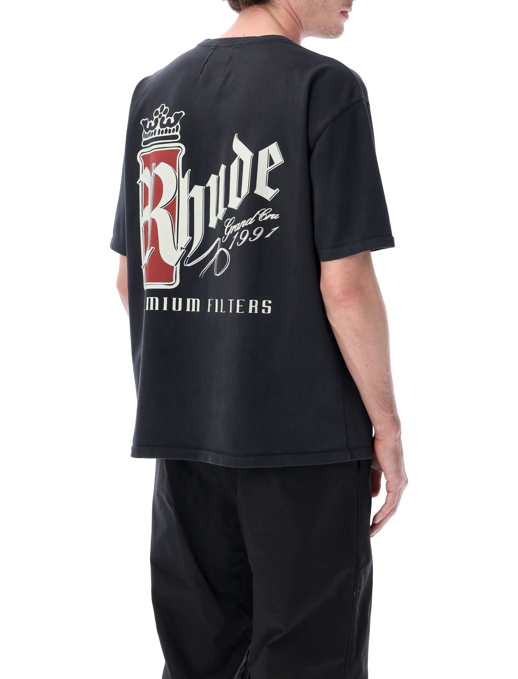 Rhude Fumar 91 T-Shirt Vintage Black Cotton Tshirt