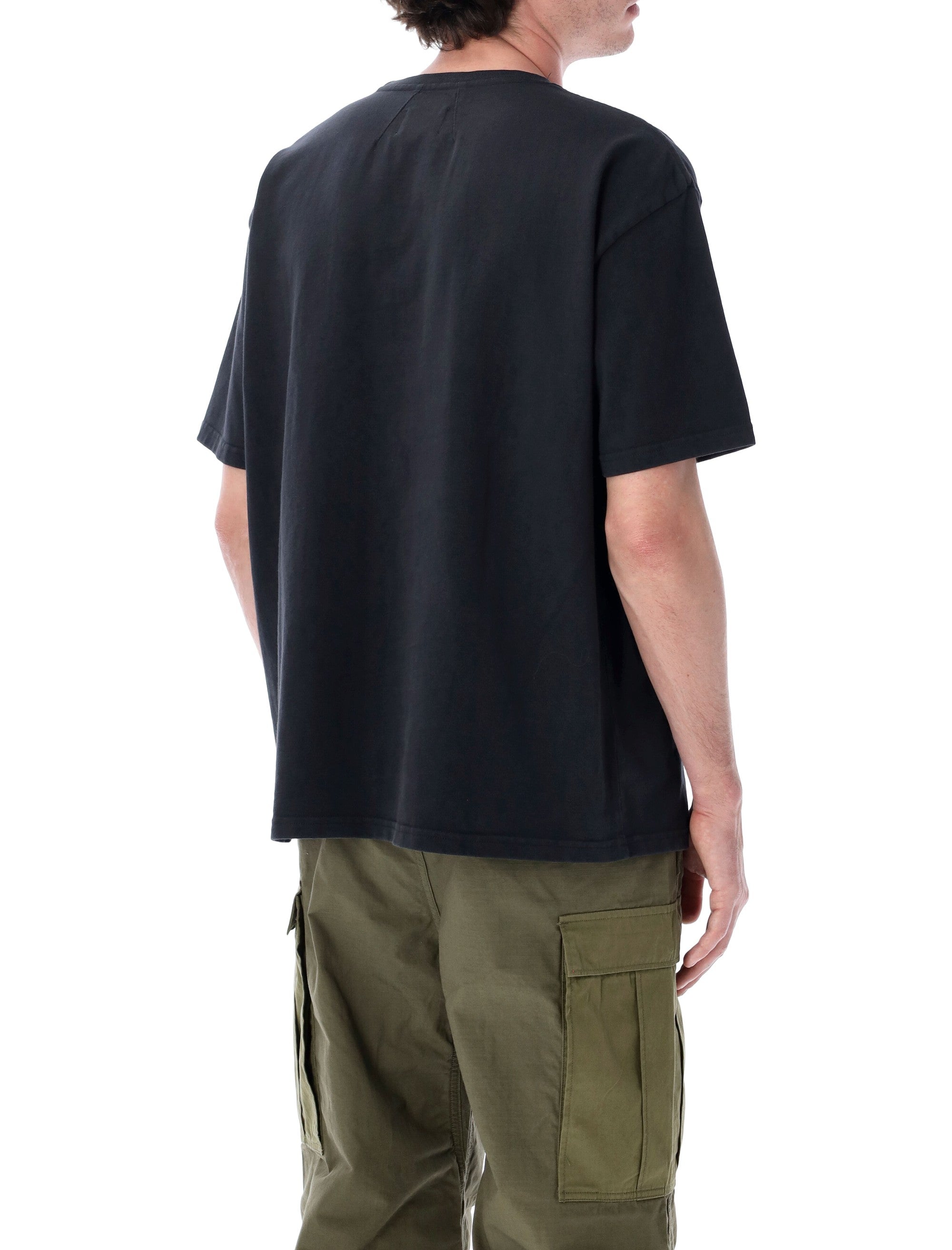 Rhude Banner Cotton T-Shirt Vintage Black Tshirt