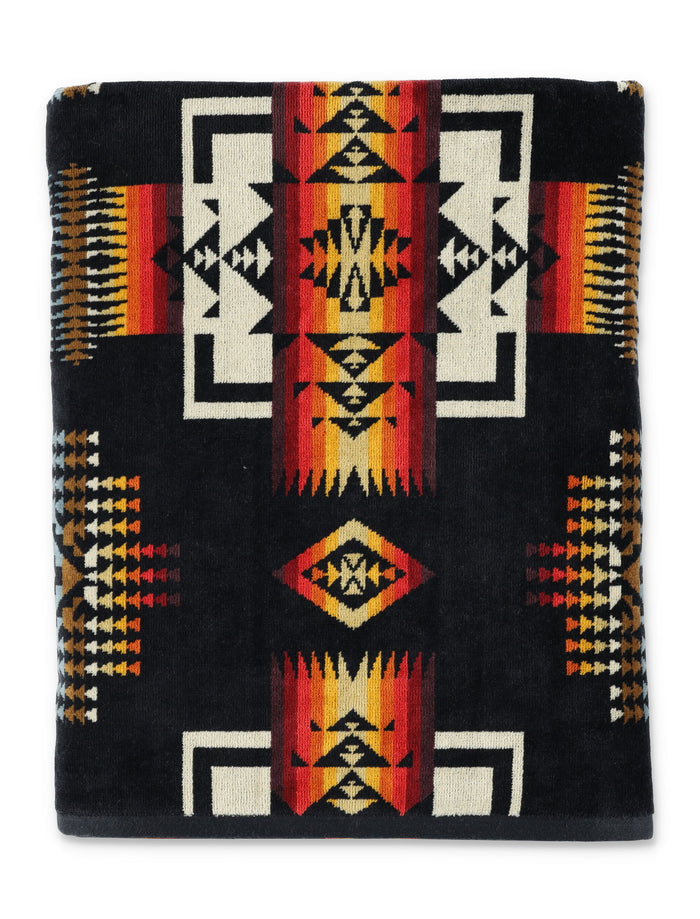 Pendleton black jacquard Spa towel Cotton
