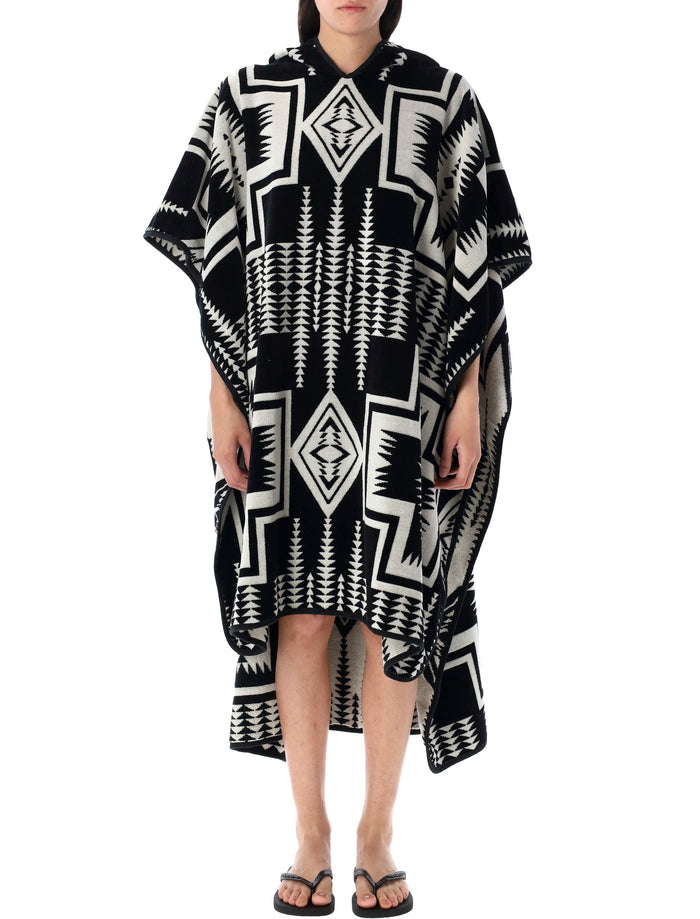 Harding Jacquard Hooded Towel Black Cotton