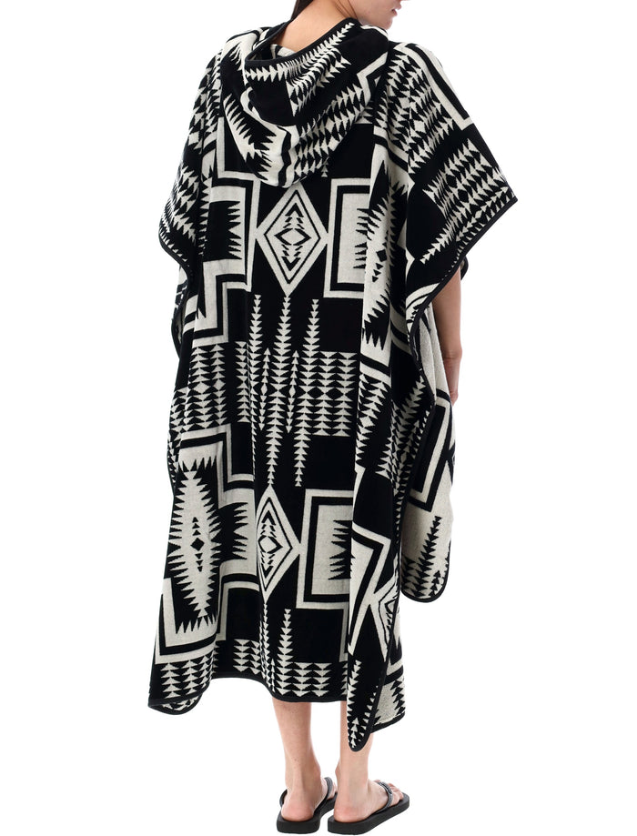 Harding Jacquard Hooded Towel Black Cotton