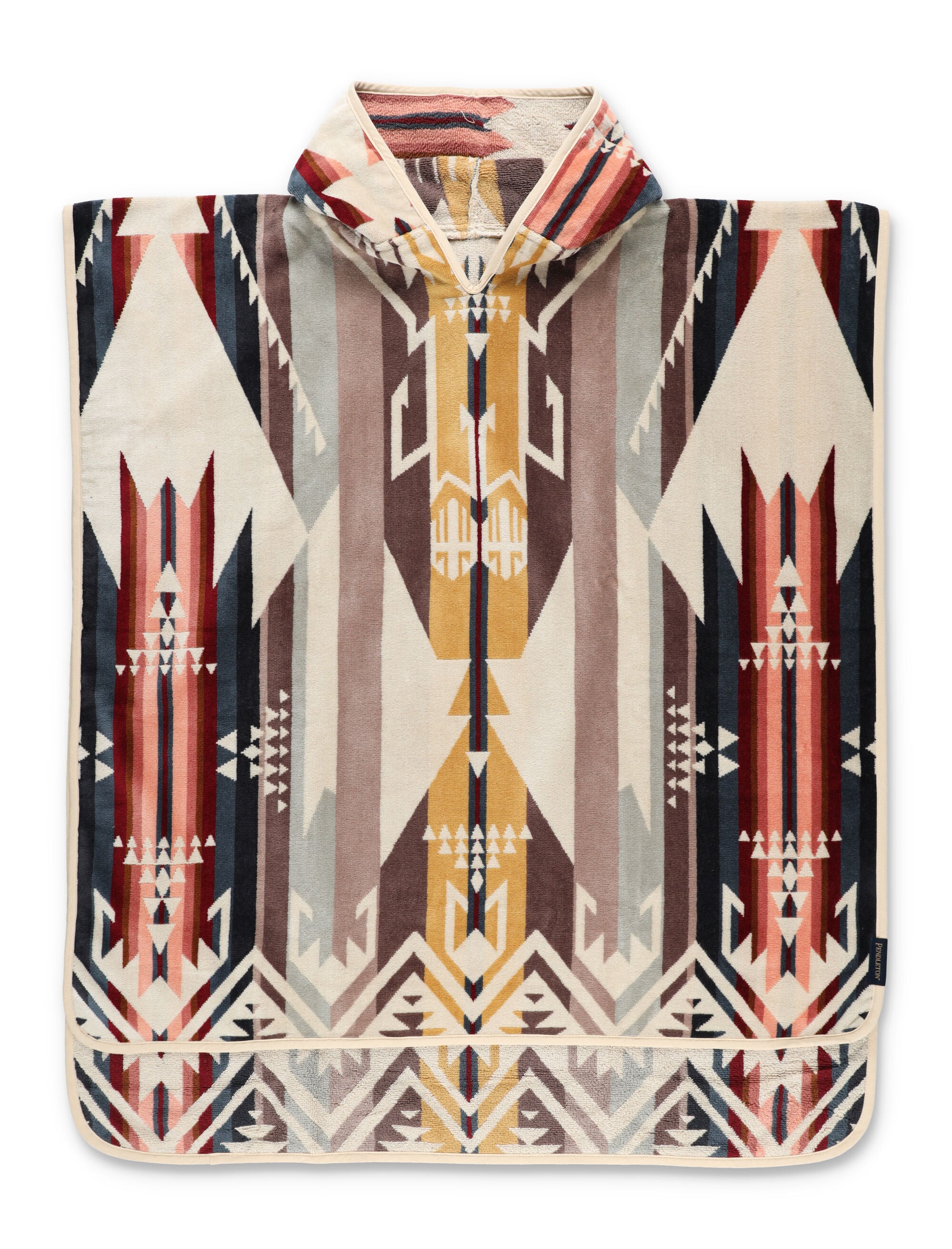 Pendleton Tween Jacquard Hooded Towel White Sands Cotton