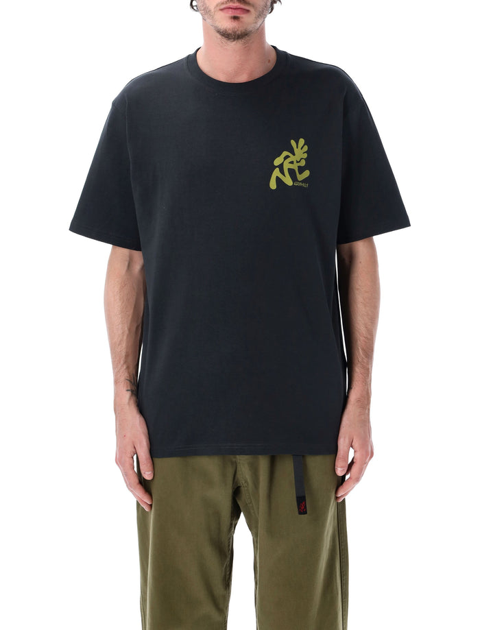 Gramicci Running Man Logo Cotton T-Shirt Vintage Black Tshirt