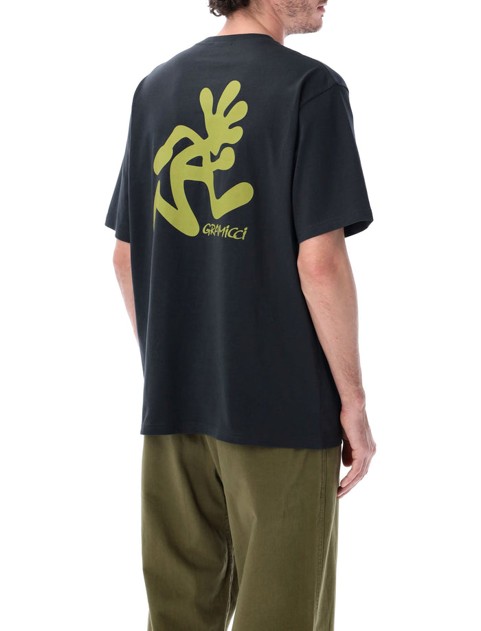 Gramicci Running Man Logo Cotton T-Shirt Vintage Black Tshirt