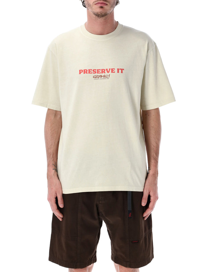 Gramicci Pigment Dyed Footprints T-Shirt Natural Cotton Tshirt