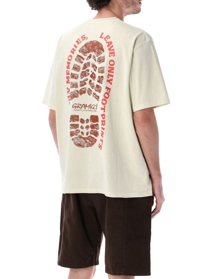 Gramicci Pigment Dyed Footprints T-Shirt Natural Cotton Tshirt