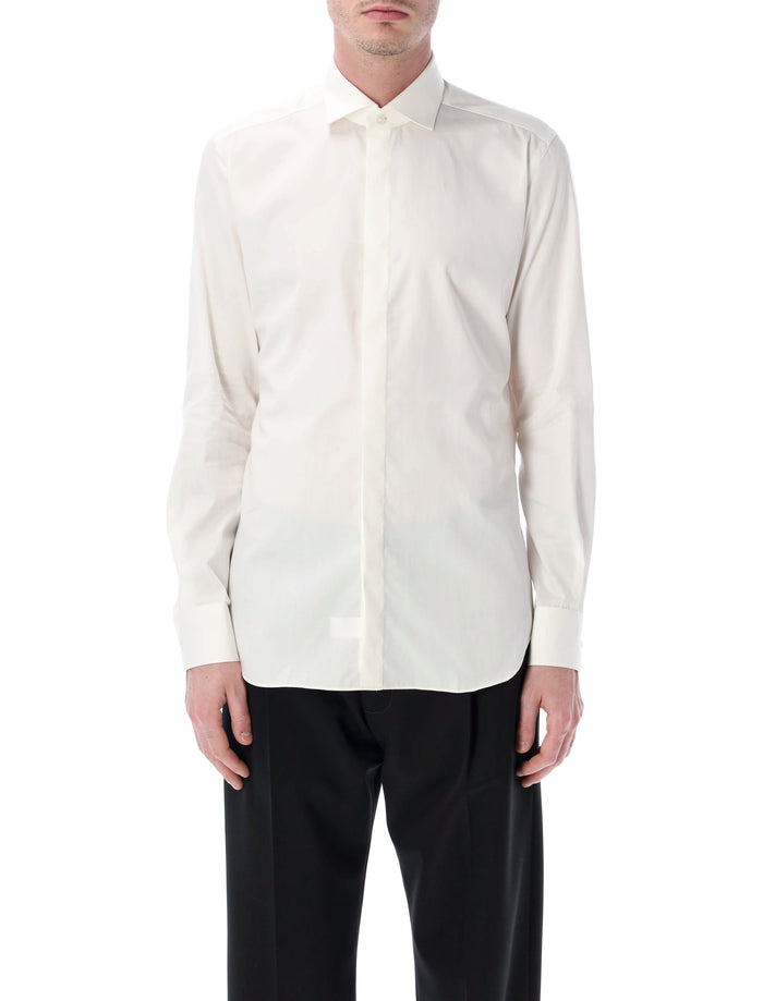 Xacus white shirt with French collar Ecru Cotton
