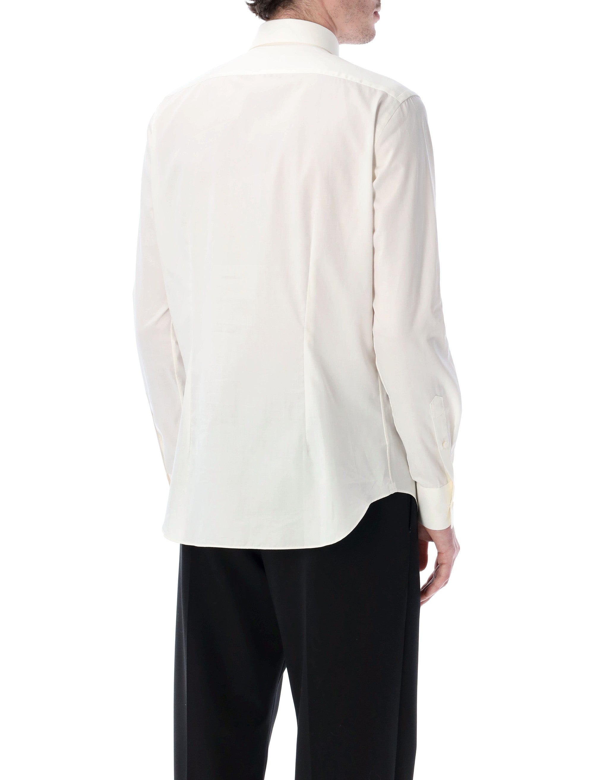 Xacus white shirt with French collar Ecru Cotton