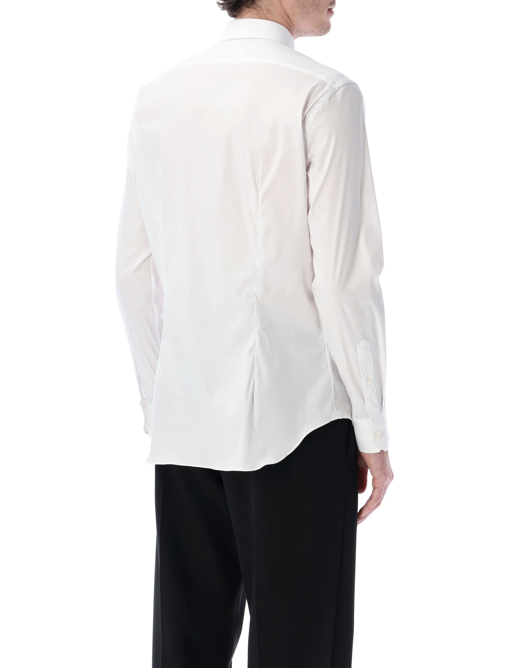Xacus stretch cotton classic shirt White