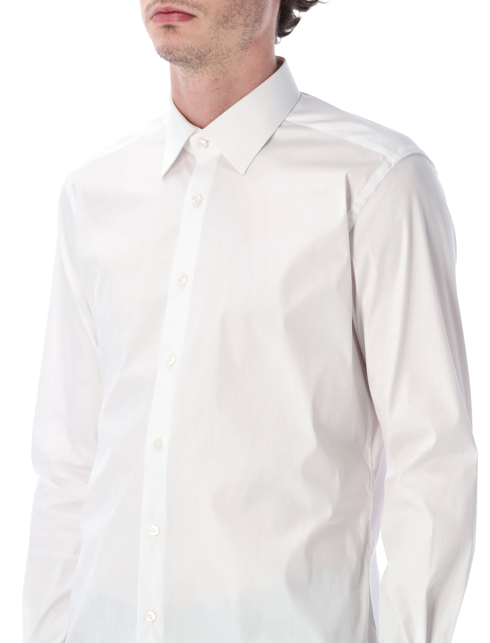 Xacus stretch cotton classic shirt White