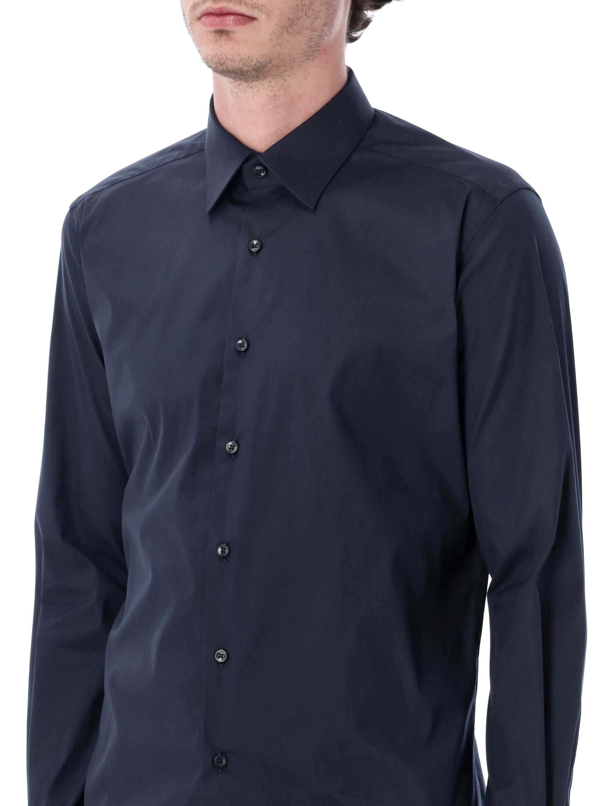 Xacus stretch cotton classic shirt Navy