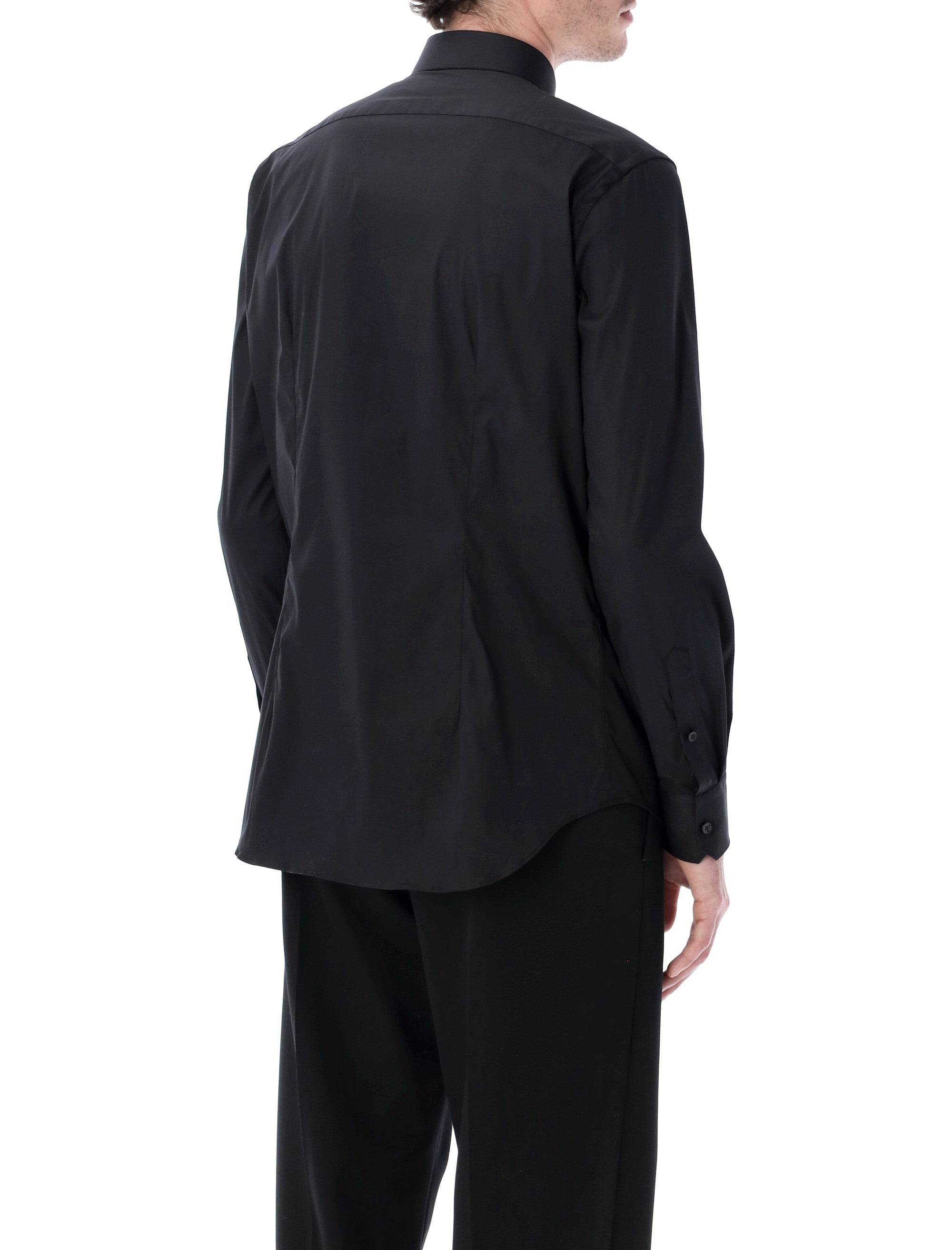 Xacus stretch cotton classic shirt Black
