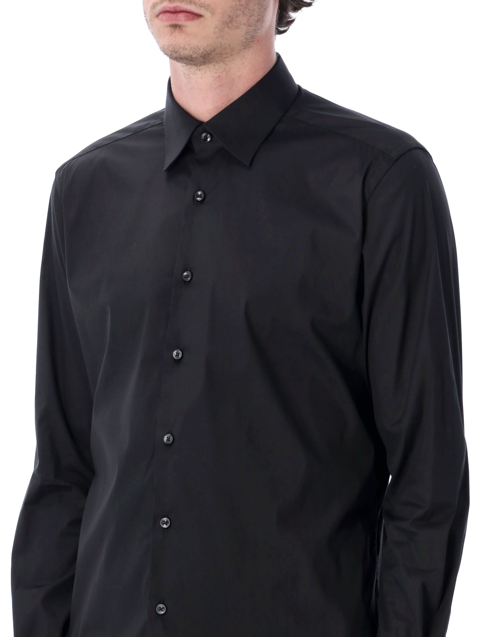 Xacus stretch cotton classic shirt Black