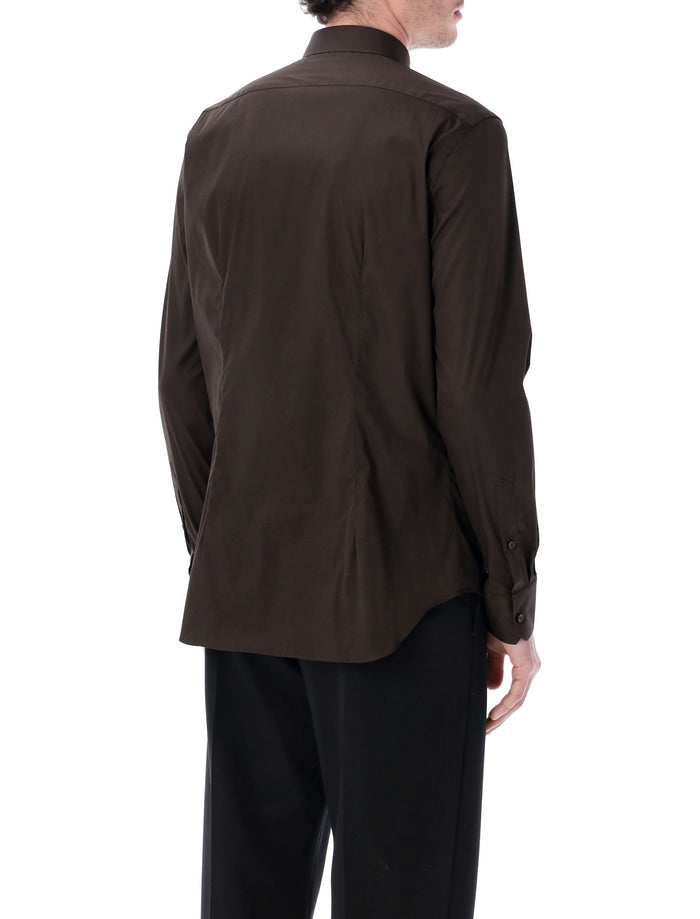 Xacus Stretch Cotton Classic Shirt Brown