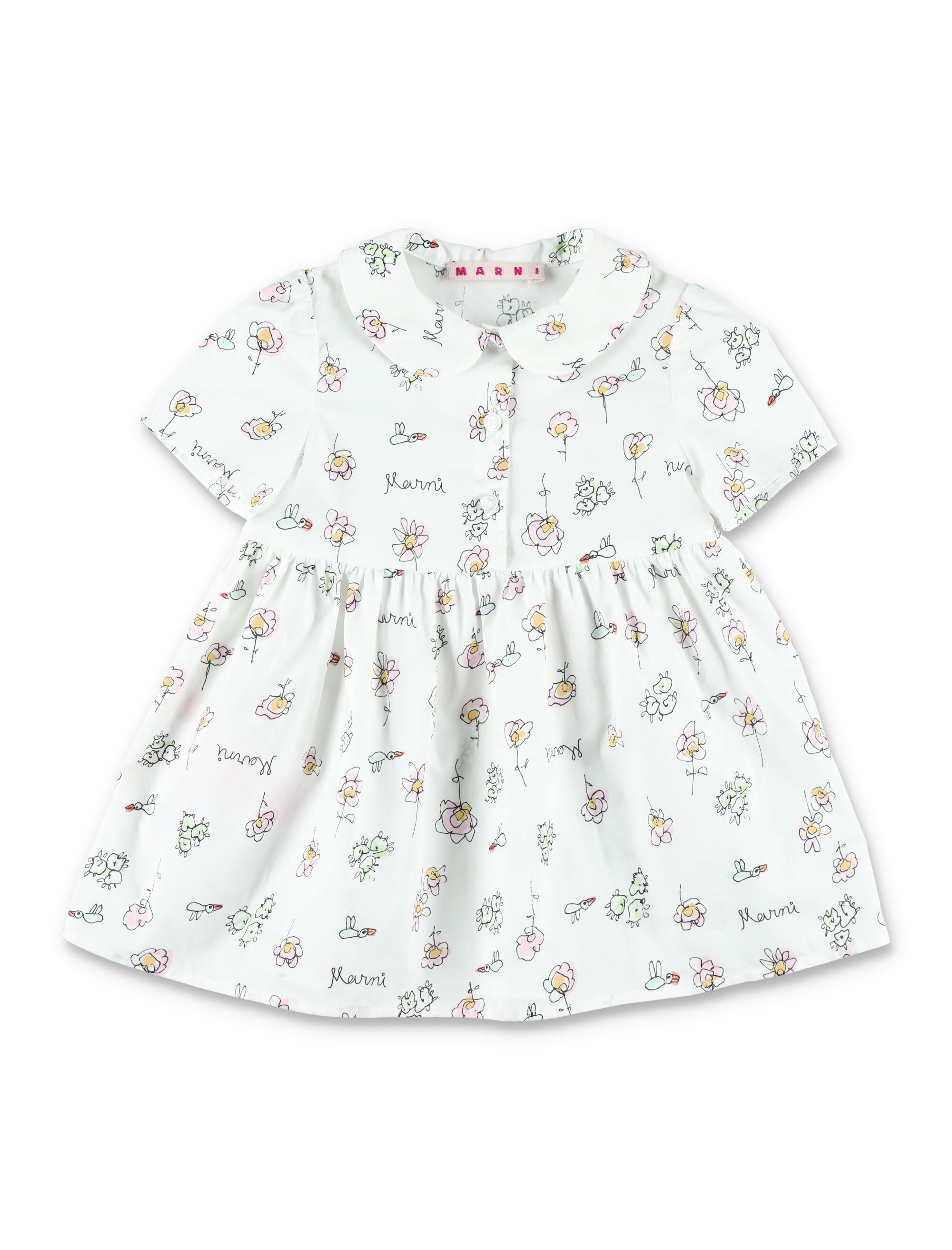 Marni floral baby dress White Cotton