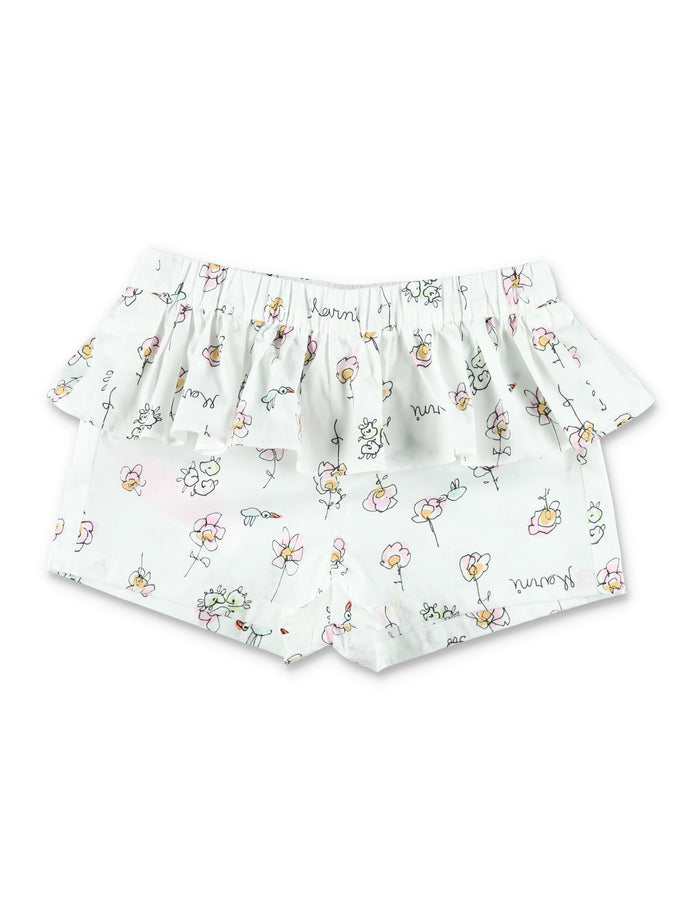 Marni baby floral cotton shorts White