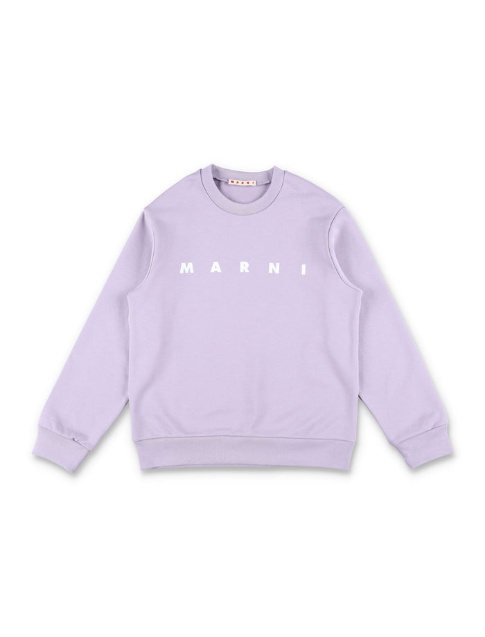 Marni Kids Logo Cotton Sweatshirt Lilac