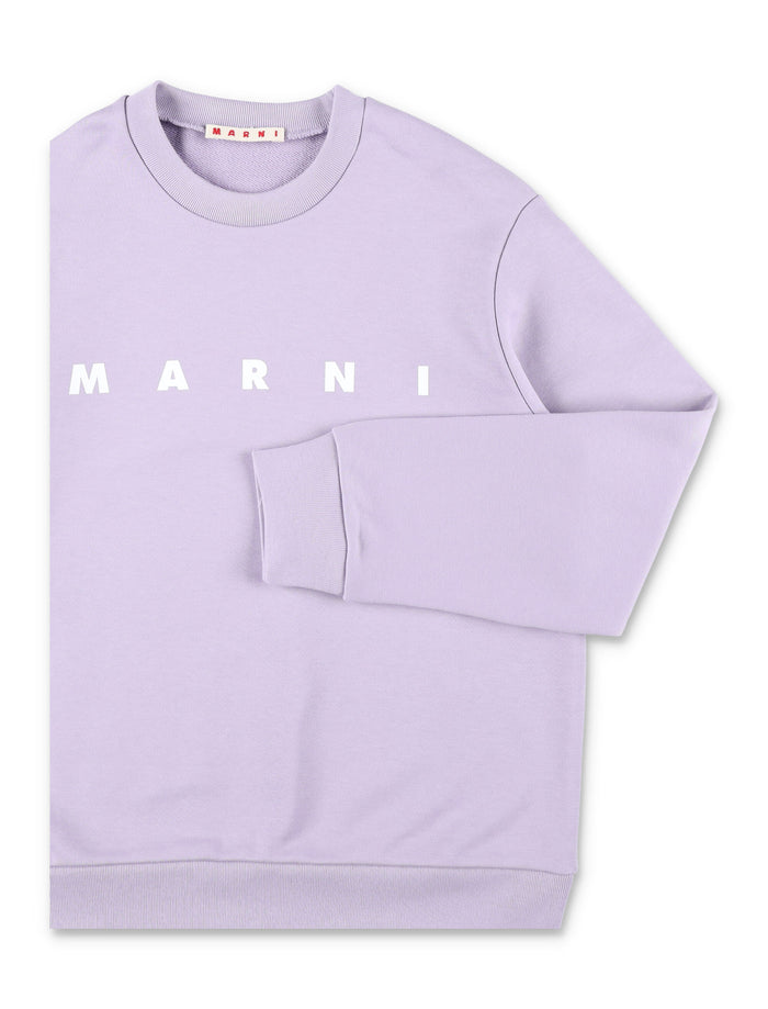 Marni Kids Logo Cotton Sweatshirt Lilac
