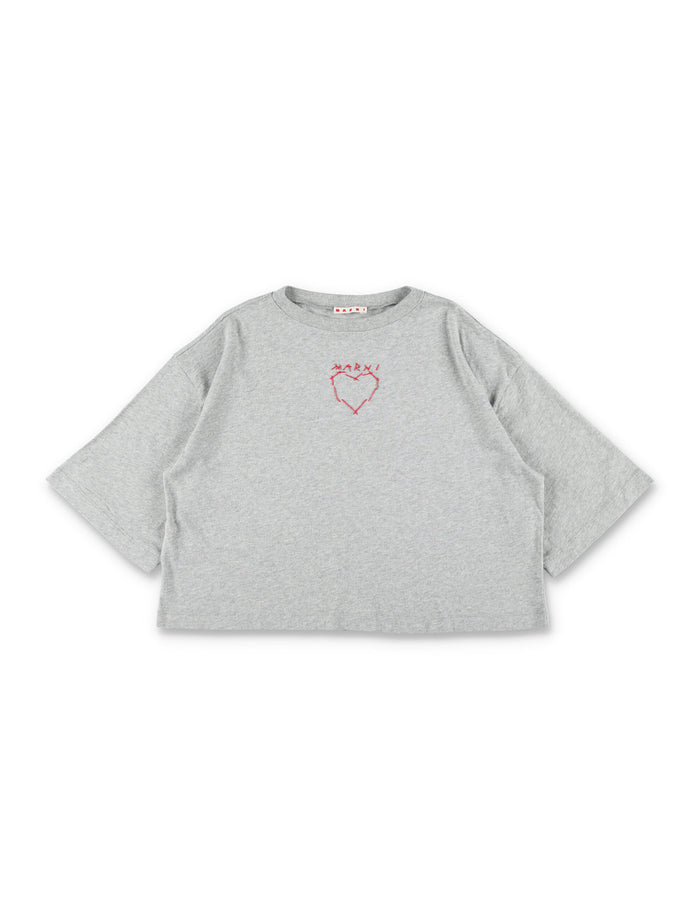 Marni girls cropped t-shirt Grey Cotton