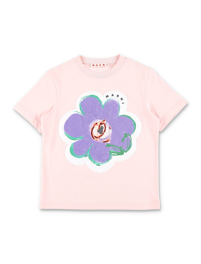 Marni Kids floral t-shirt Pink Cotton