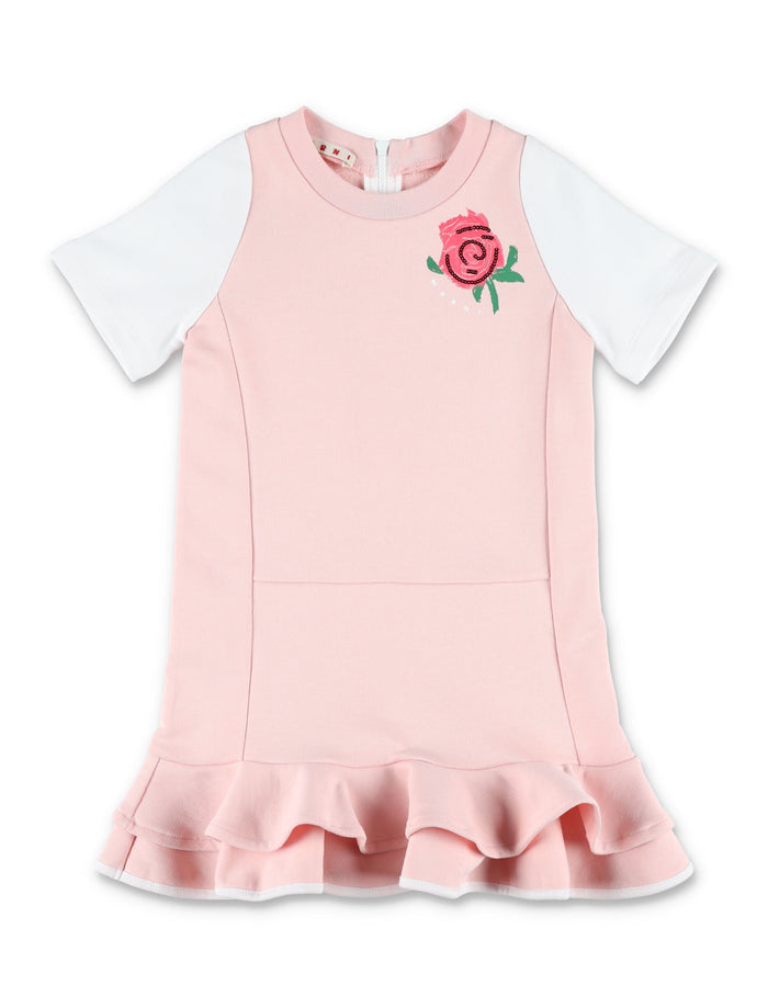 Marni jersey dress with rose for girls Cotton