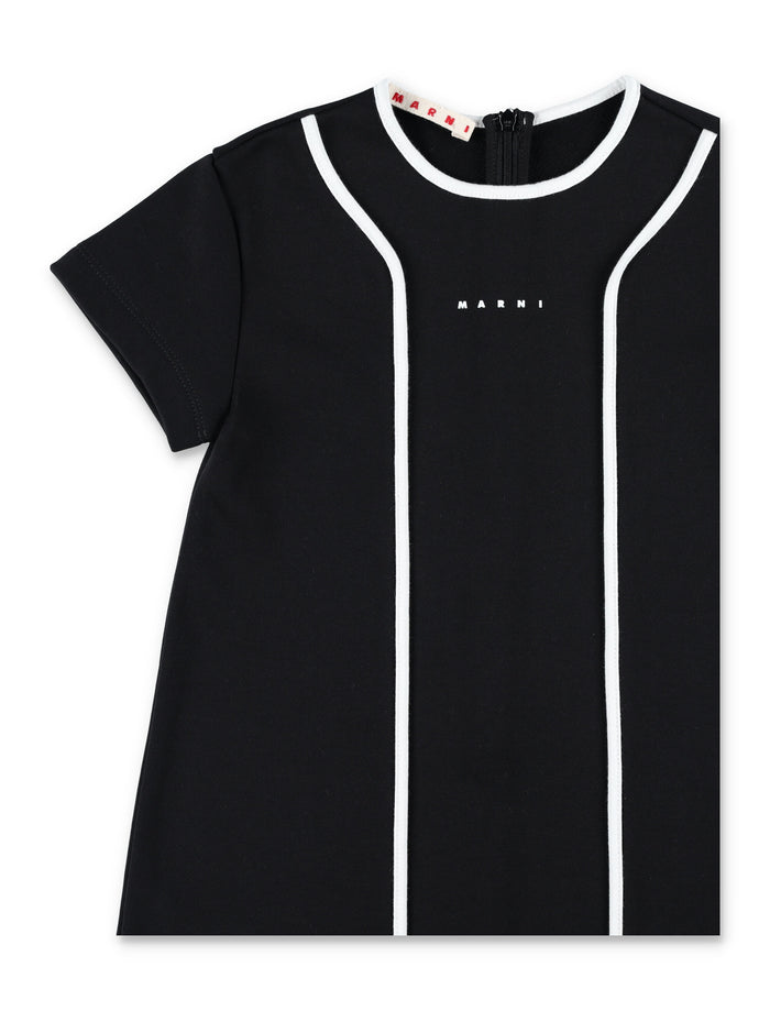 Marni Cotton Kids Sweatdress Black Dress