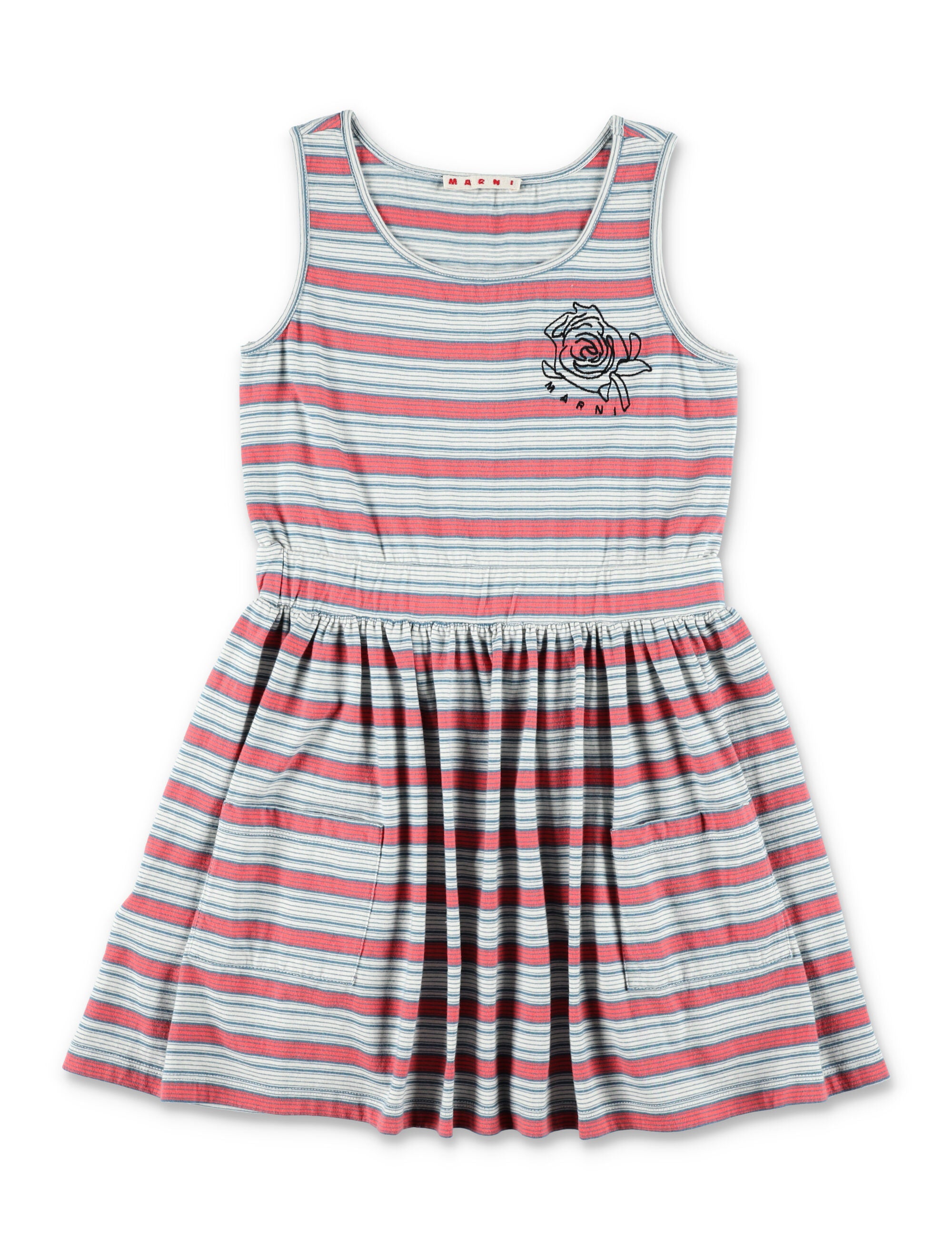 Marni striped jersey dress for girls Grey Cotton