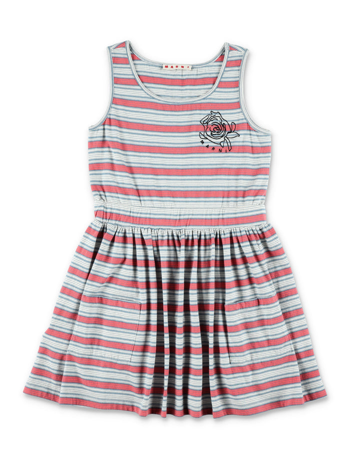 Marni striped jersey dress for girls Grey Cotton