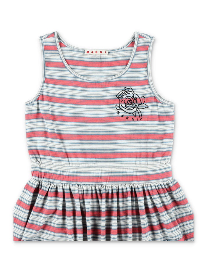 Marni striped jersey dress for girls Grey Cotton