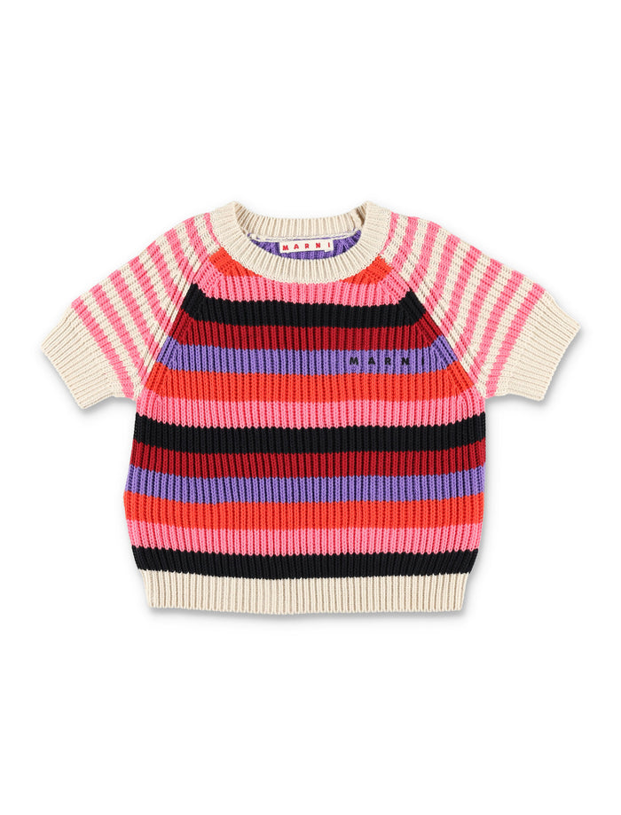 Marni cotton striped sweater for girls Multi