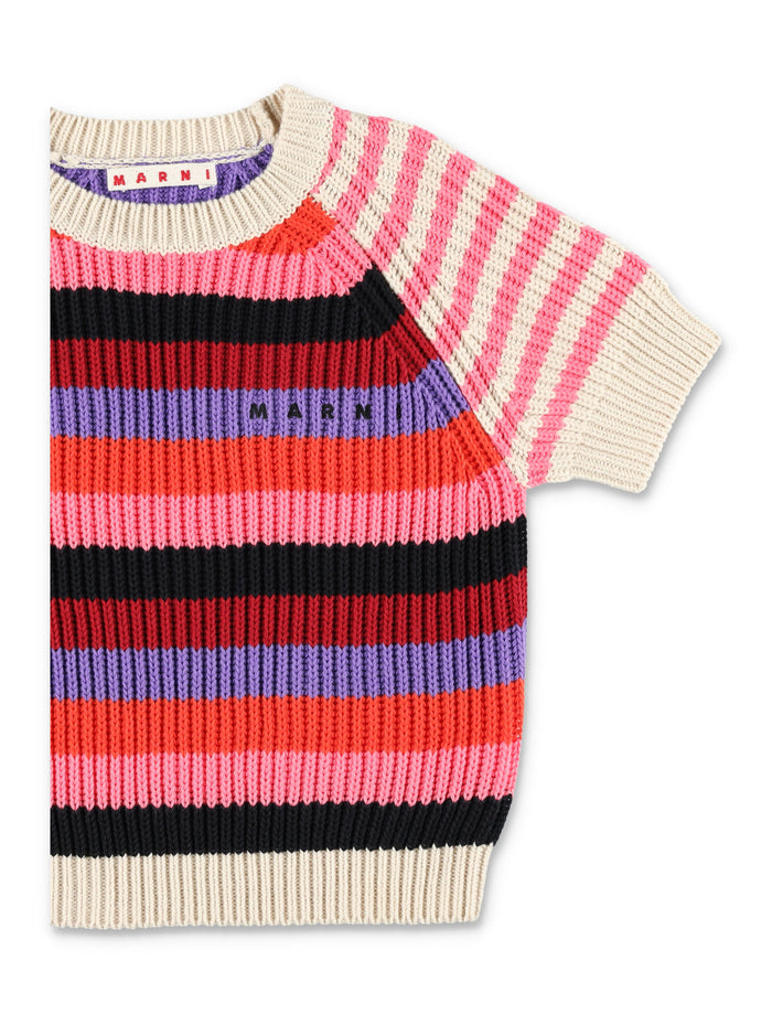 Marni Cotton Striped Sweater For Girls