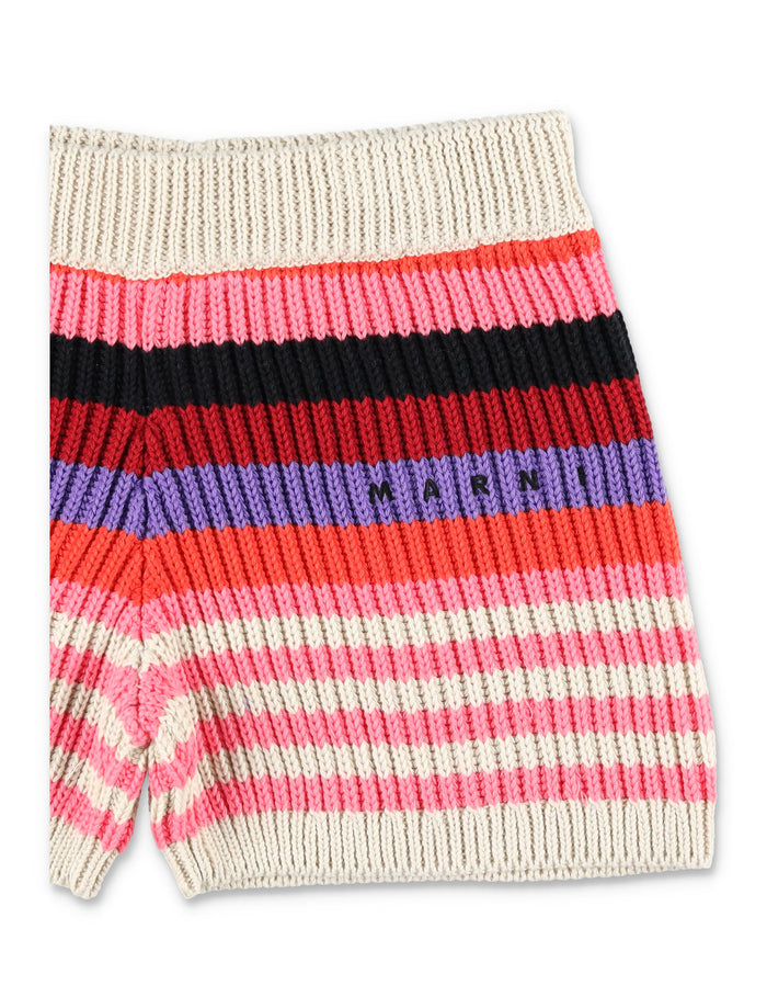 Marni striped cotton knit culottes for girls Multi Short