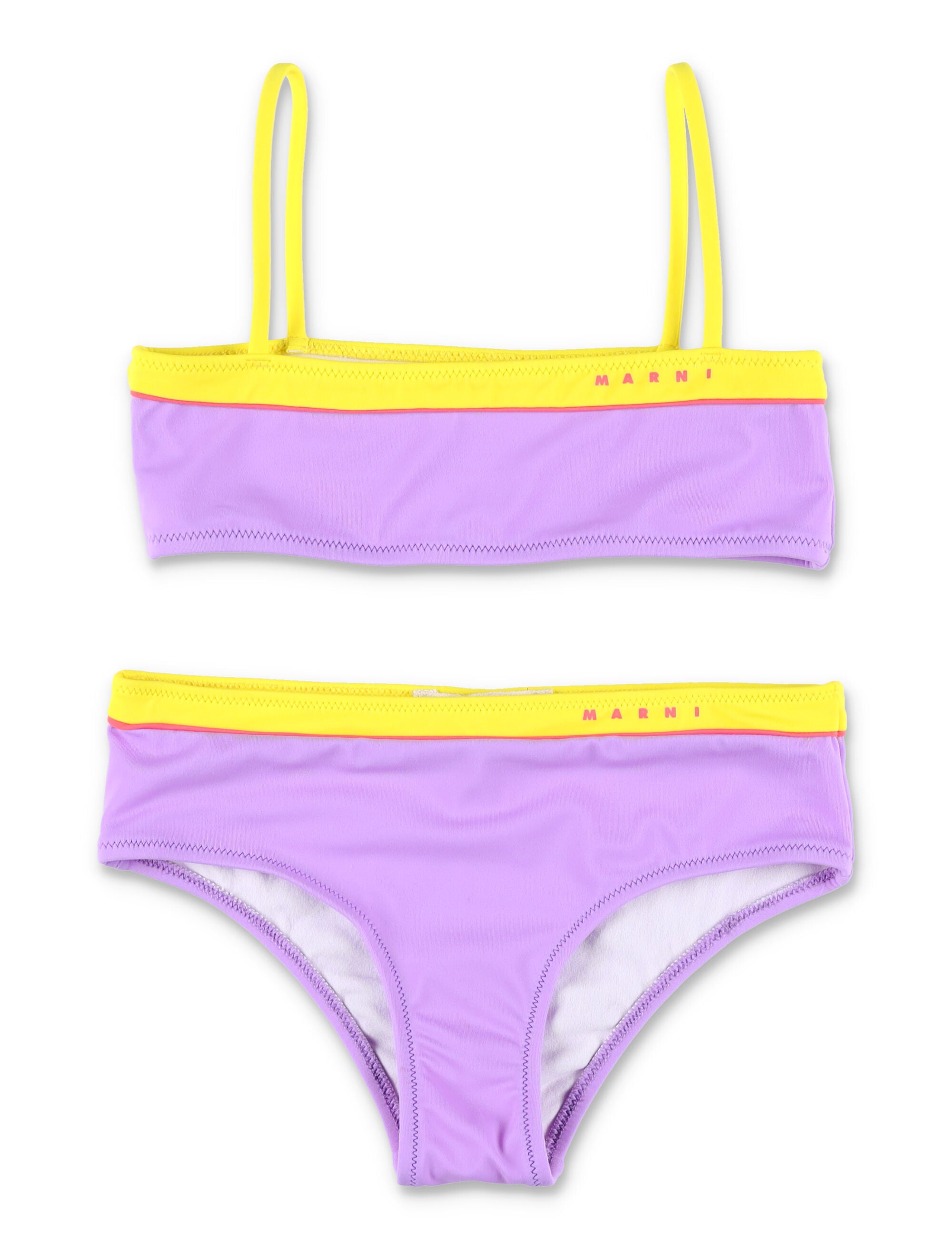 Marni bikini with contrast edges for girls Lilla Nylon