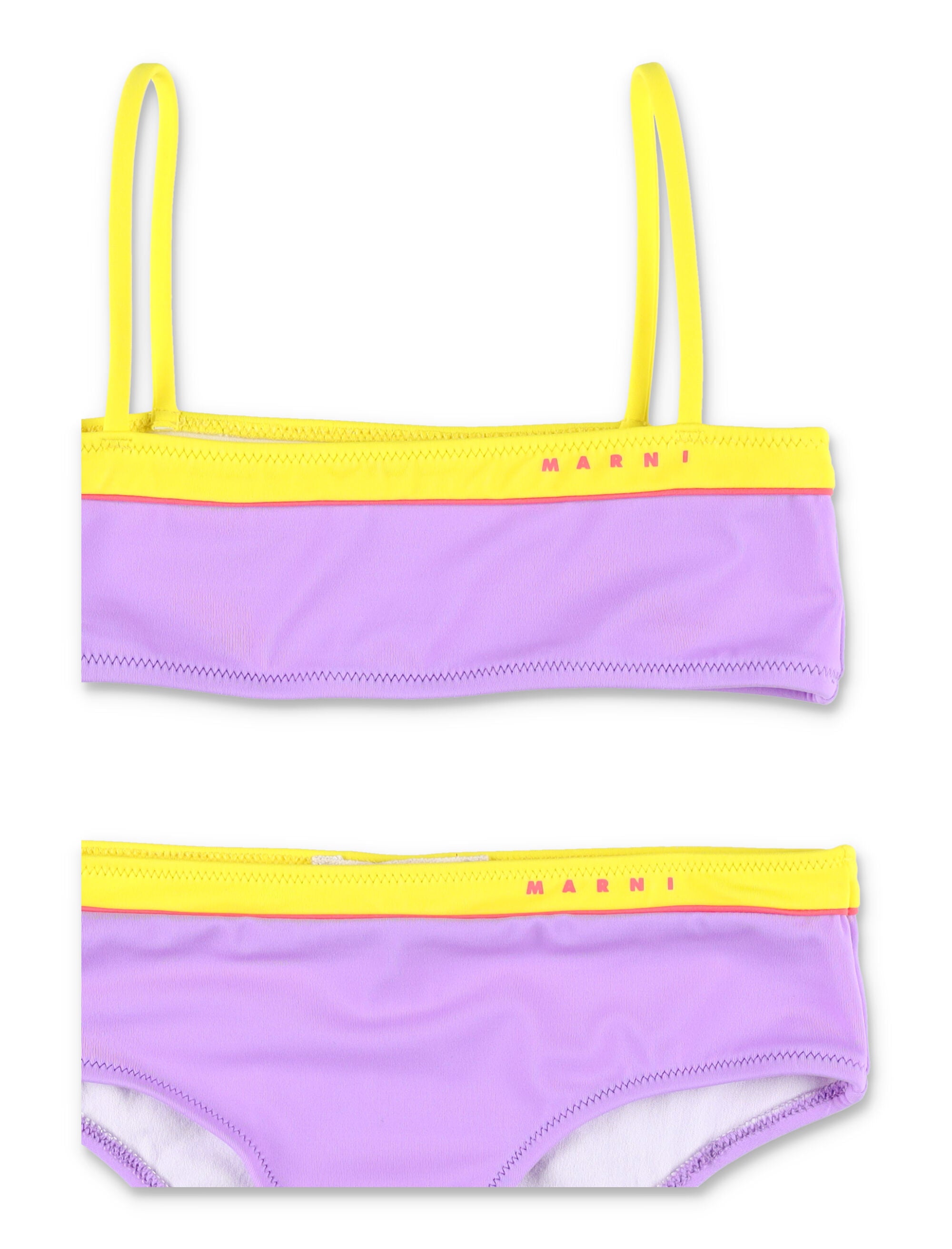 Marni bikini with contrast edges for girls Lilla Nylon