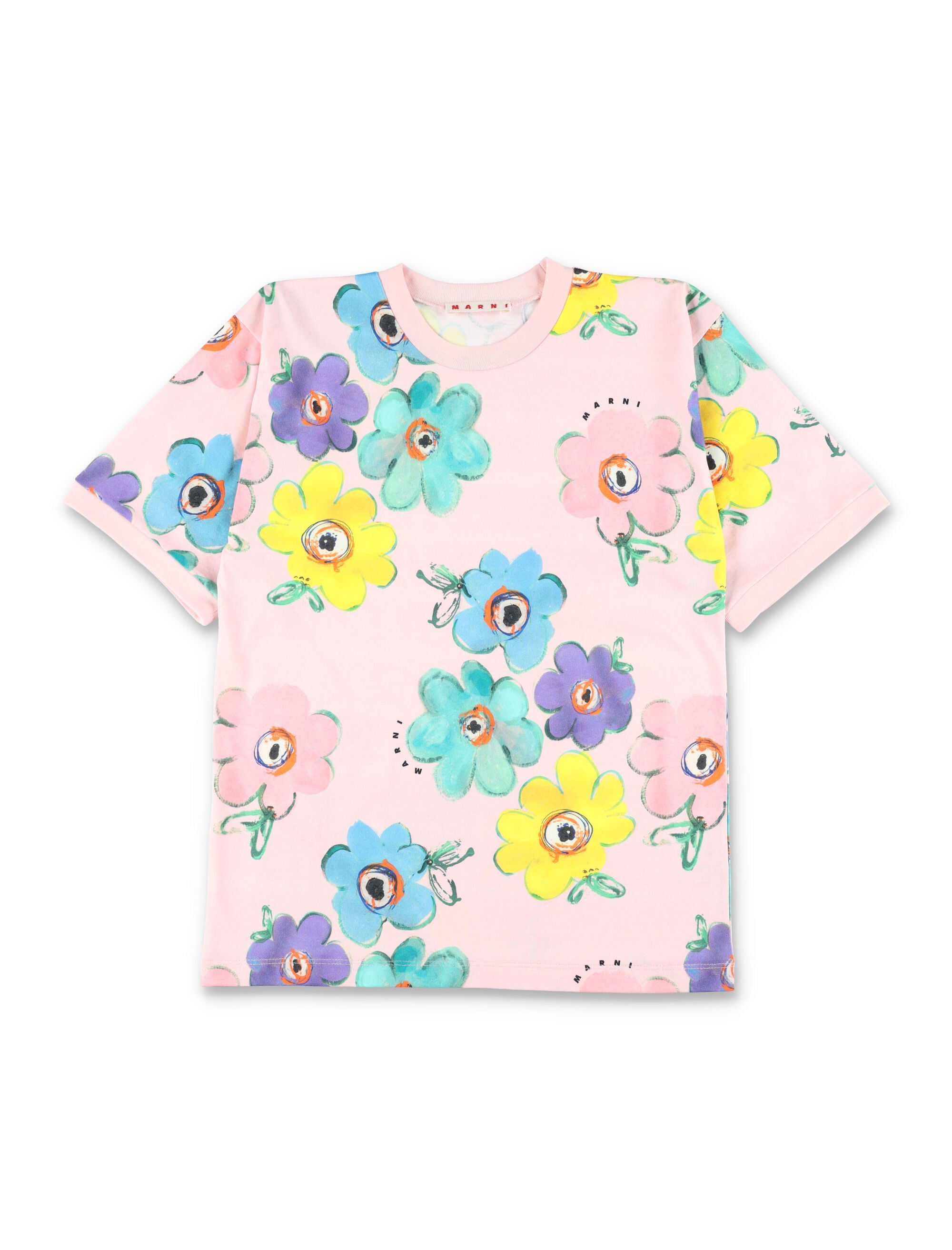 Marni printed t-shirt dress for girls Rose Cotton