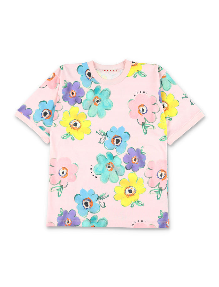 Marni printed t-shirt dress for girls Rose Cotton