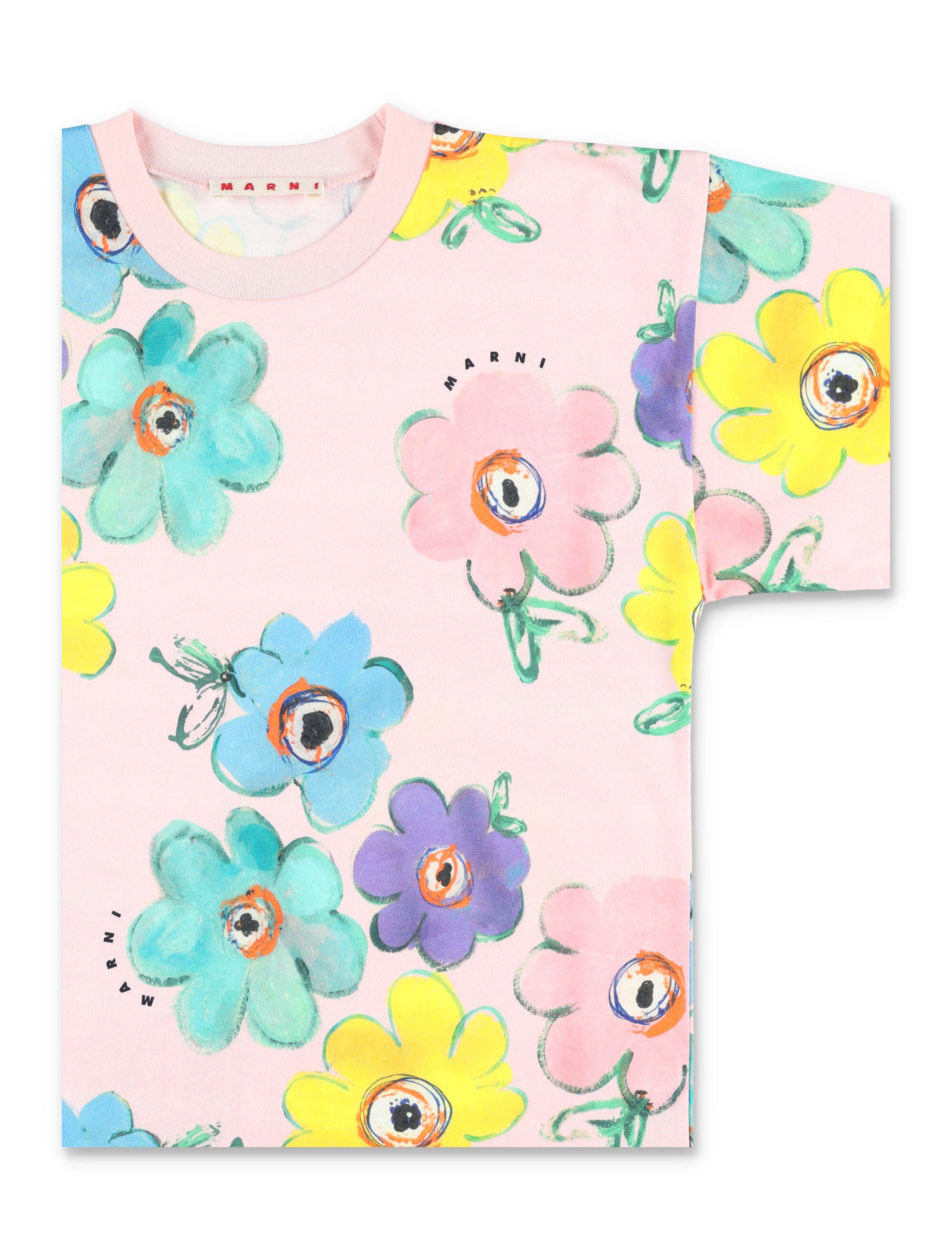 Marni printed t-shirt dress for girls Rose Cotton