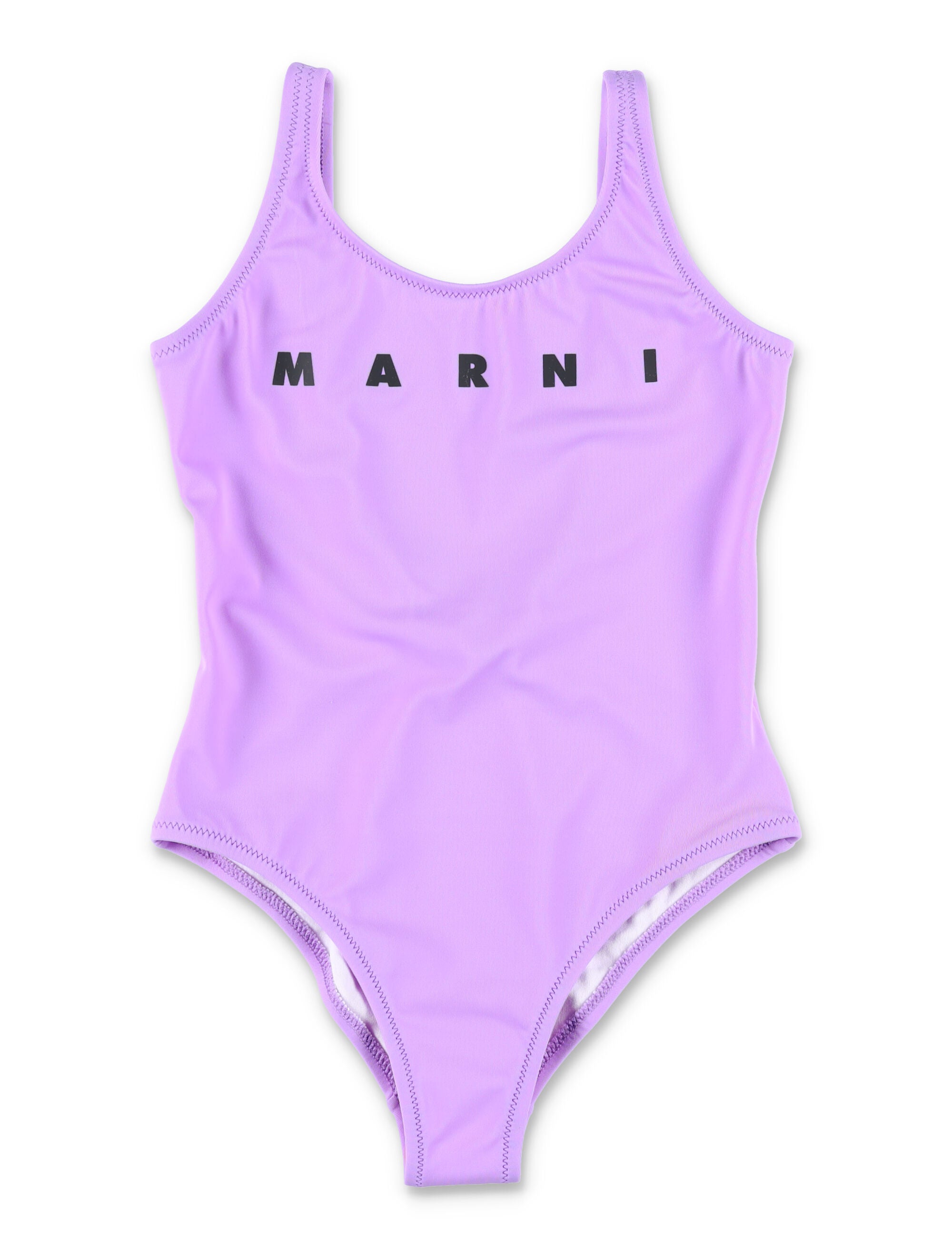 Marni logo one-piece for girls Lilac Nylon Swimwear