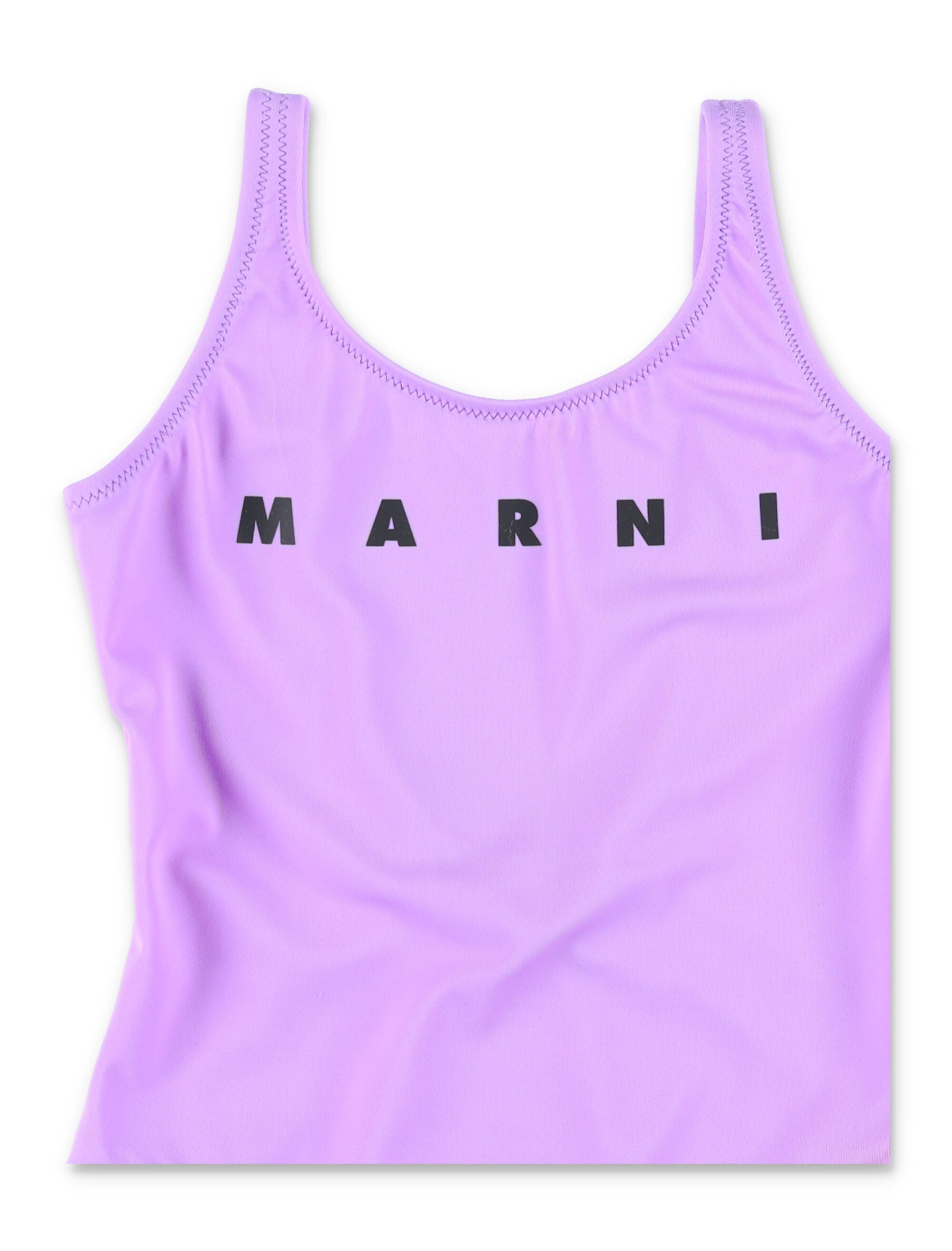 Marni logo one-piece for girls Lilac Nylon Swimwear