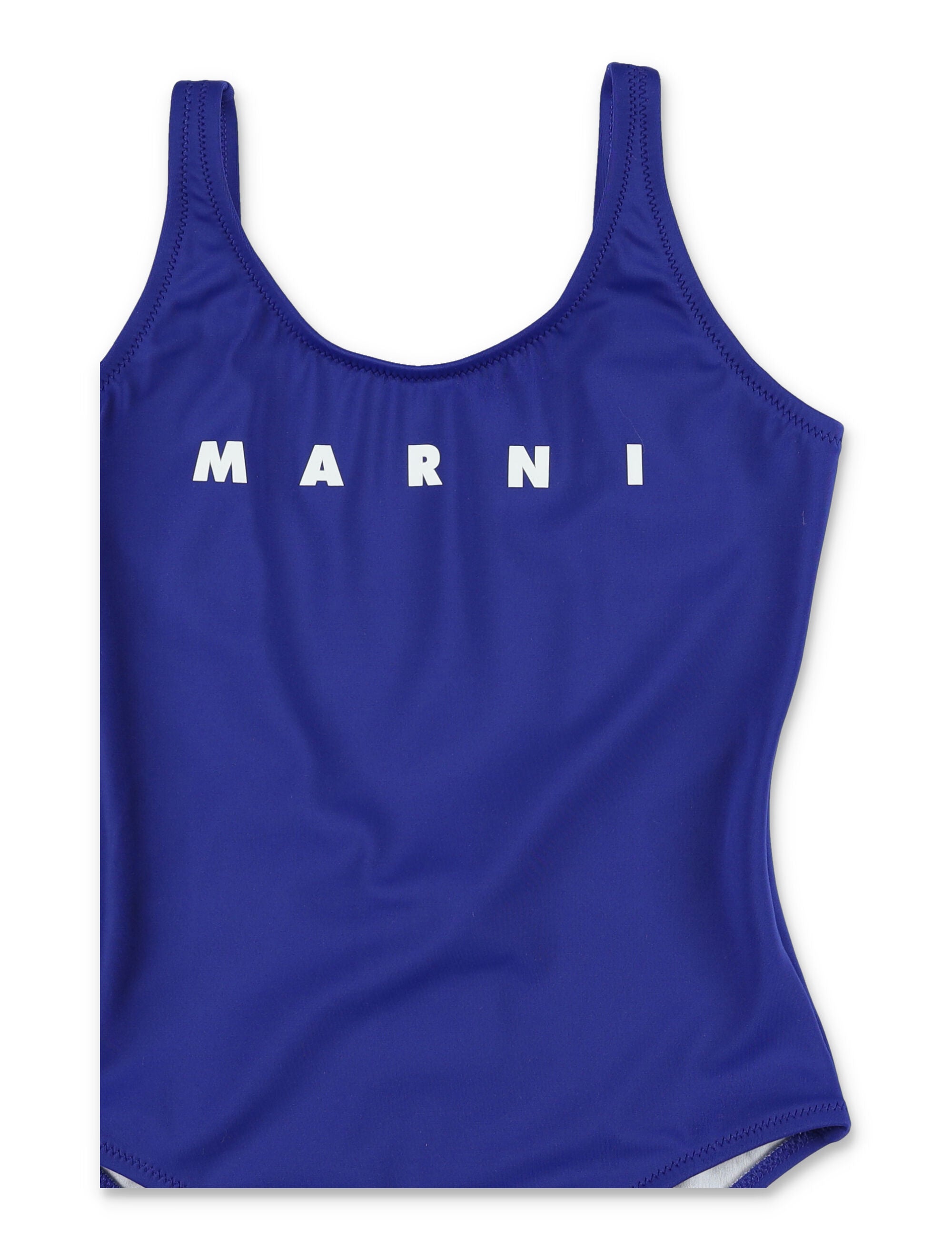 Marni logo one-piece for girls Navy Nylon Swimwear