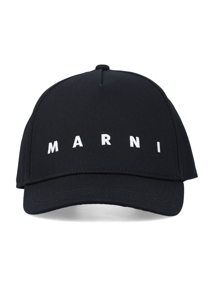 Marni kids logo cap Black Cotton Hat