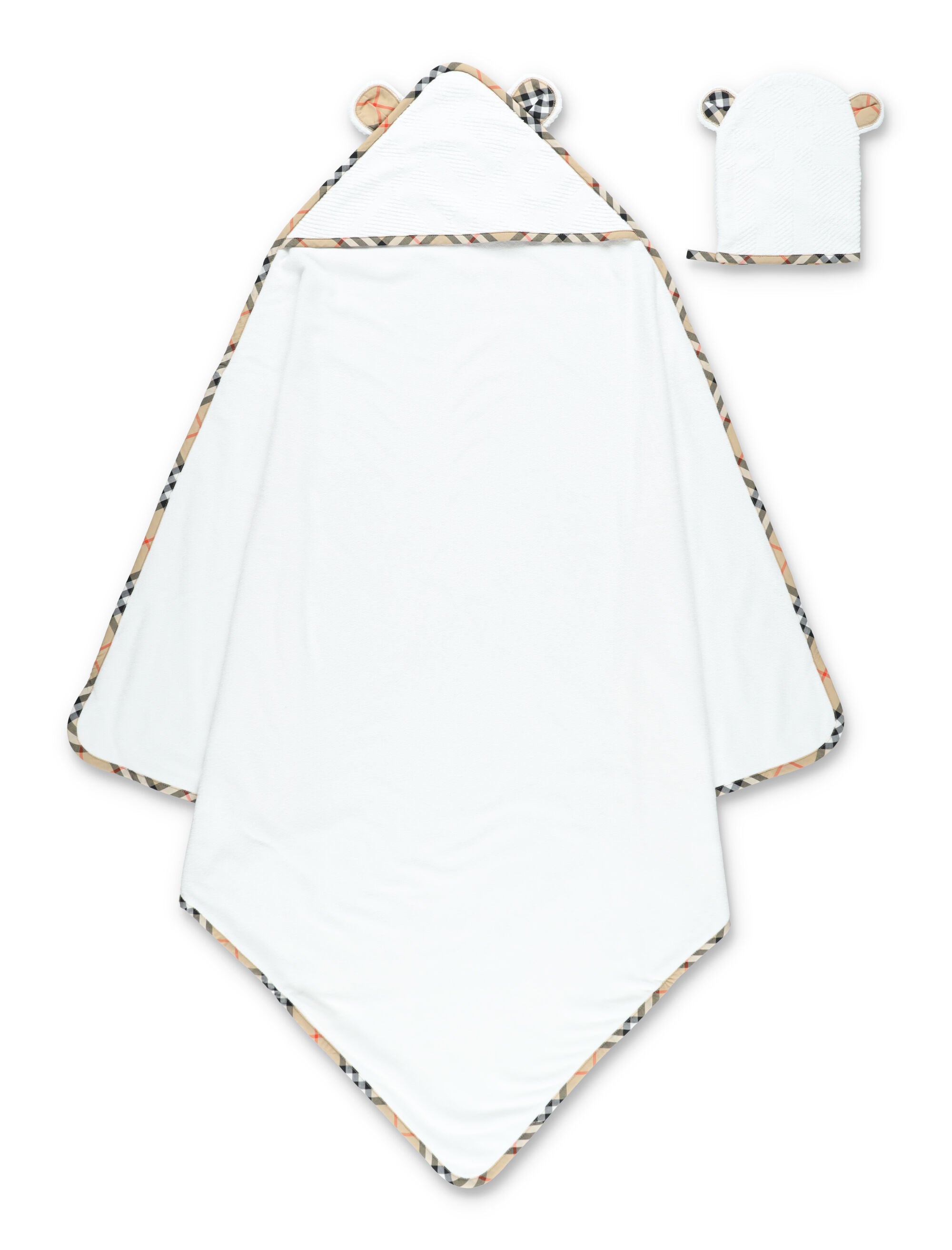 Burberry Bear Cotton Towel New Born Set White