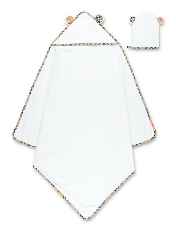 Burberry Bear Cotton Towel New Born Set White