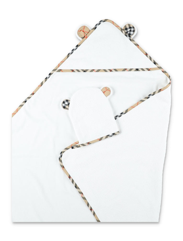 Burberry Bear Cotton Towel New Born Set White