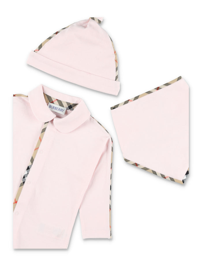 Burberry baby gift set in light pink for newborn Ice Cotton